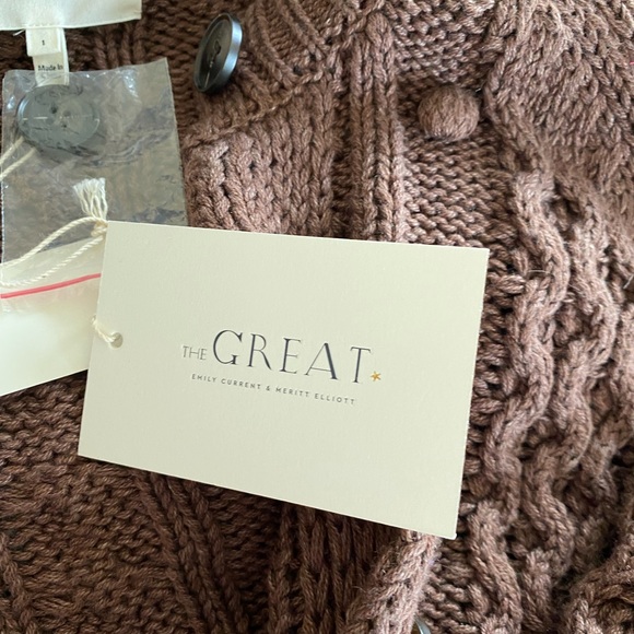 THE GREAT. NWT 😍 Mountainside Cardigan in Dark Cedar. Size 1 (s) - Picture 5 of 6